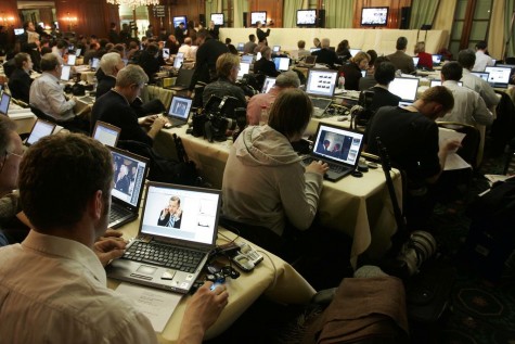 Journalists at work covering a press conference — in this case the 44th Munich Security Conference in 2008. Hopefully this year's high school journalists will do more than cover conferences. In any event, let's get ready for a new school year!