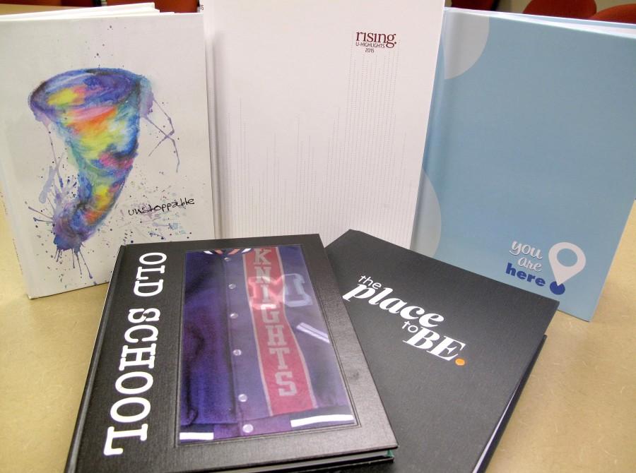 The 2015 IJEA winners for Best Overall Yearbook in each enrollment division are shown here. Back row from left: Taylorville (Division 4); University of Chicago Laboratory High School (Division 3); Okawville High School (Division 1). Front row from left: Meridian High School (Division 2); Glenbrook South High School (Division 5). Congratulations to all who competed!